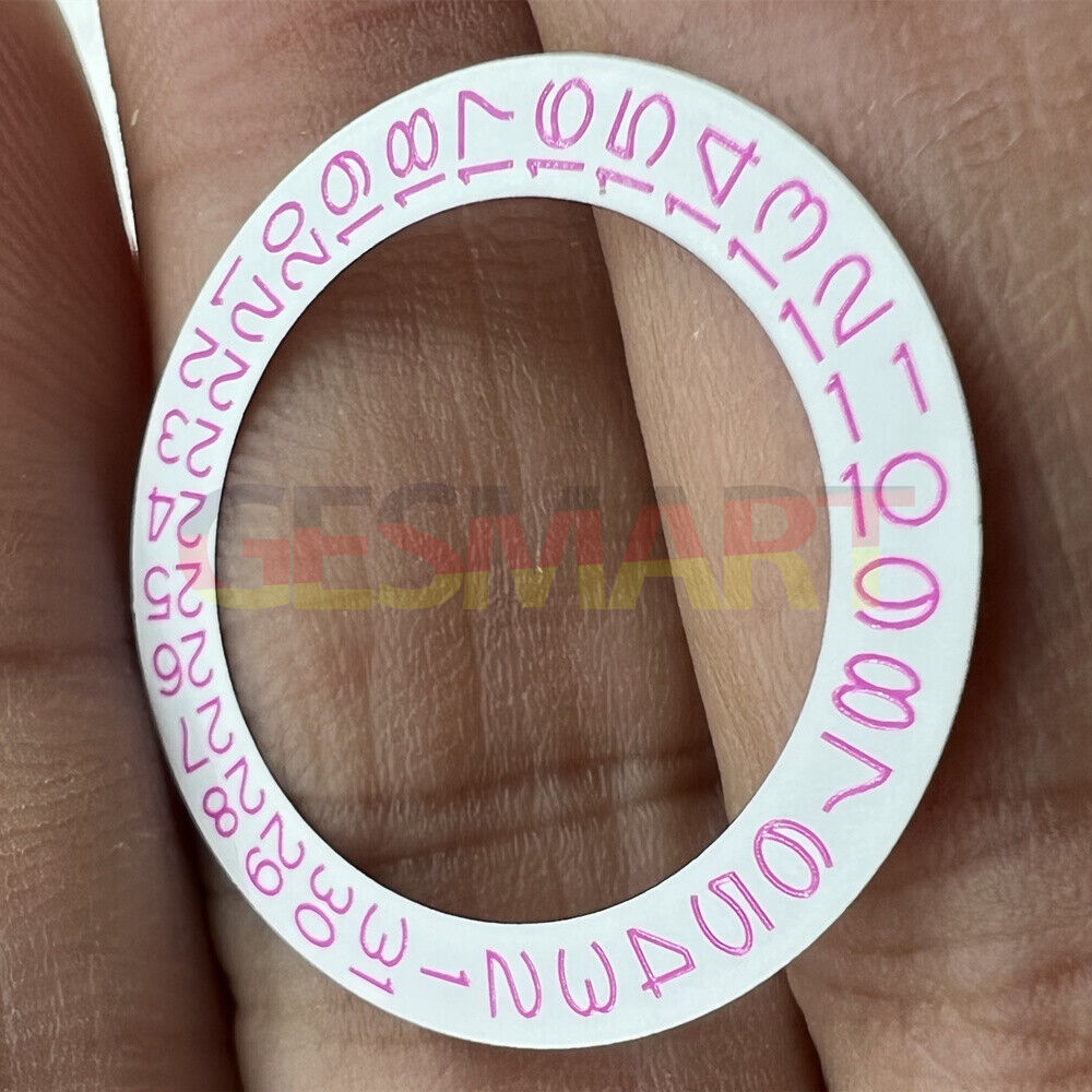 Pink character date wheel for NH35 NH36 movement, white background, precise time adjustment accessory.