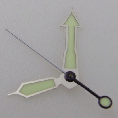 C3 Super Lume green watch hands with silver trim, compatible with NH35 NH36 NH38 NH70 NH72 movements,.