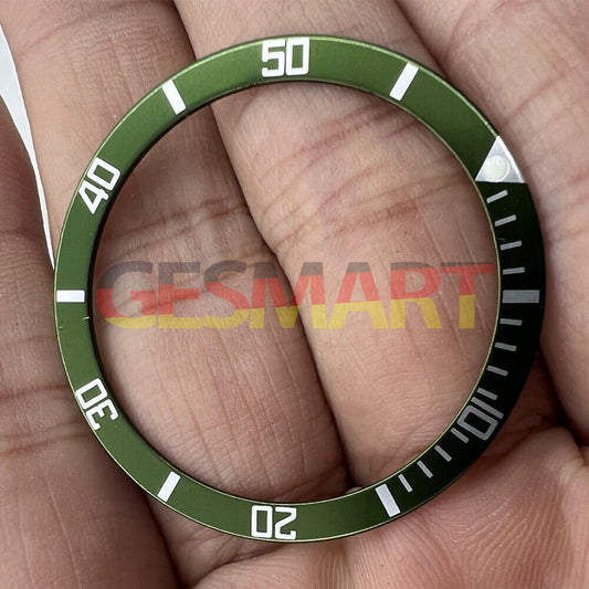 39mm green aluminum bezel insert for watch, durable replacement part from trusted brand.