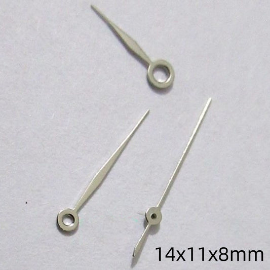 14mm silver painted watch hands set for Miyota 2035, 2115, 2105, 2305 movements, precise fit