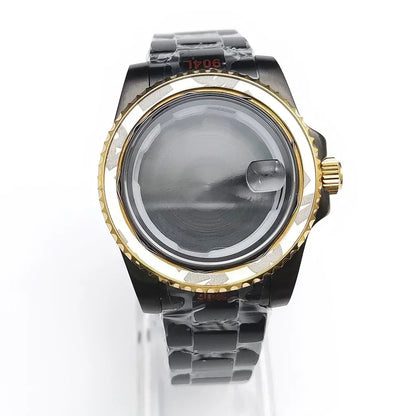 40MM Black Gold Watch Case for 8215/2813/3804/NH35/NH36 Mechanical Movement