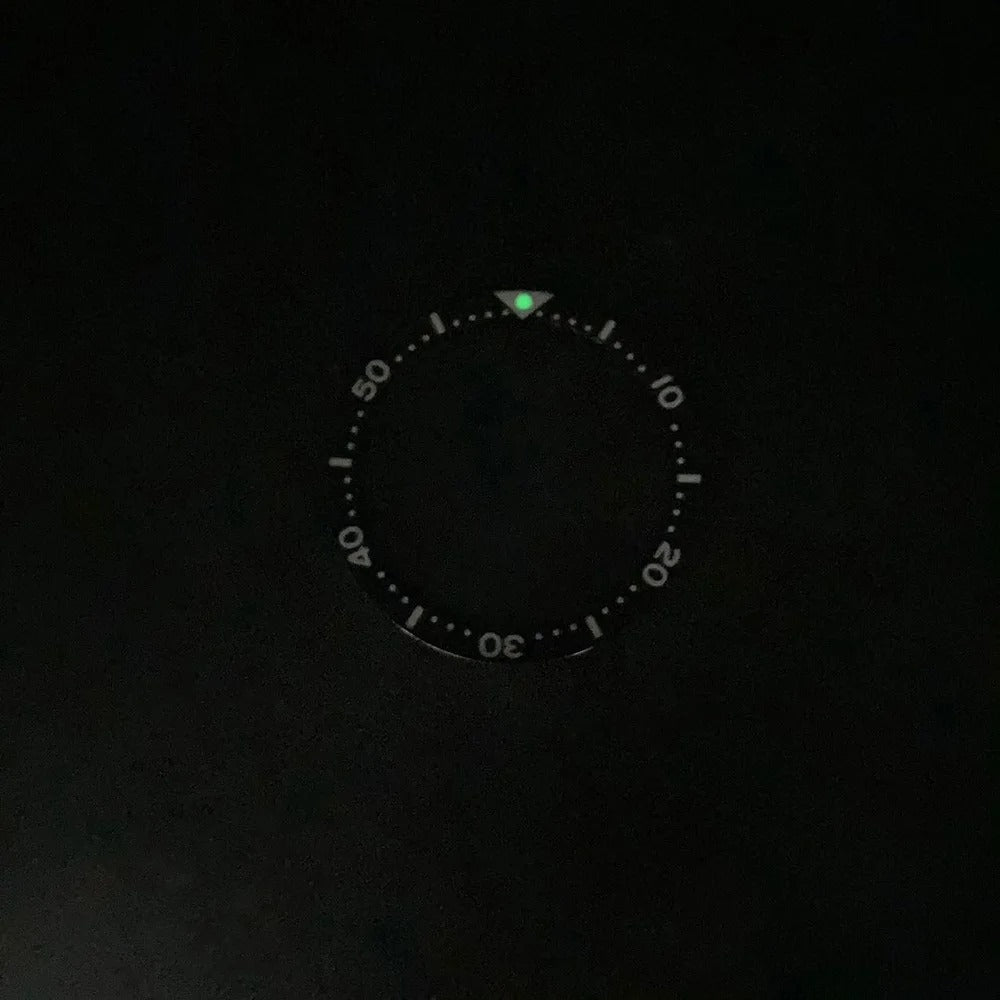 Flat luminous aluminum bezel insert for 38mm watches, durable replacement accessory.