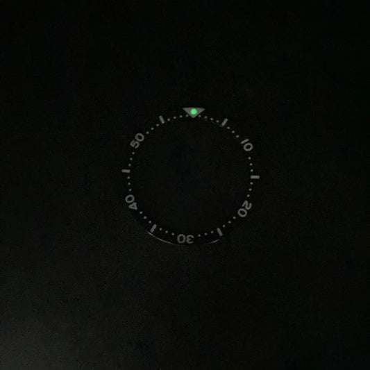 Flat luminous aluminum bezel insert for 38mm watches, durable replacement accessory.