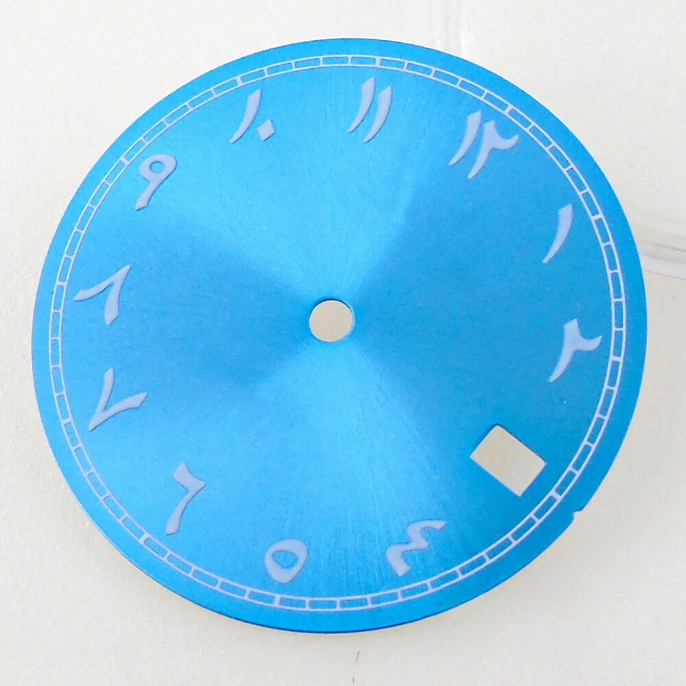 Bliger 29mm multicolor watch dial with green lume, compatible with NH35A NH36A automatic movements.