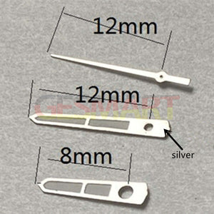 Arrow Shape Silver Trim 12mm Watch Hands for Miyota 2315 2035 2036 2115 2305