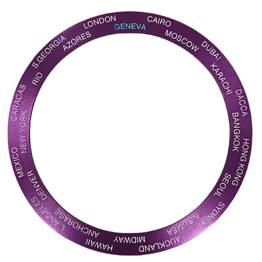 Purple aluminium slope bezel for SKX007 watch, 38/30.7mm size, enhancing style and durability.