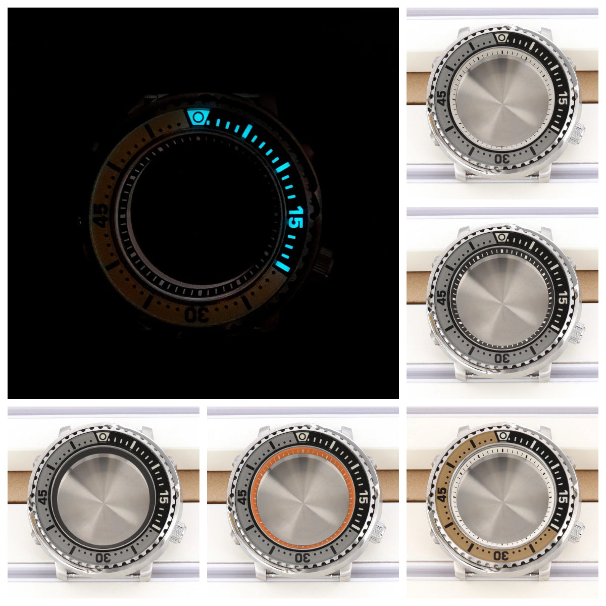 43mm Watch Case C3 Bezel Sapphire For Mod Mini tuna Canned NH34/35/36/38 4R36