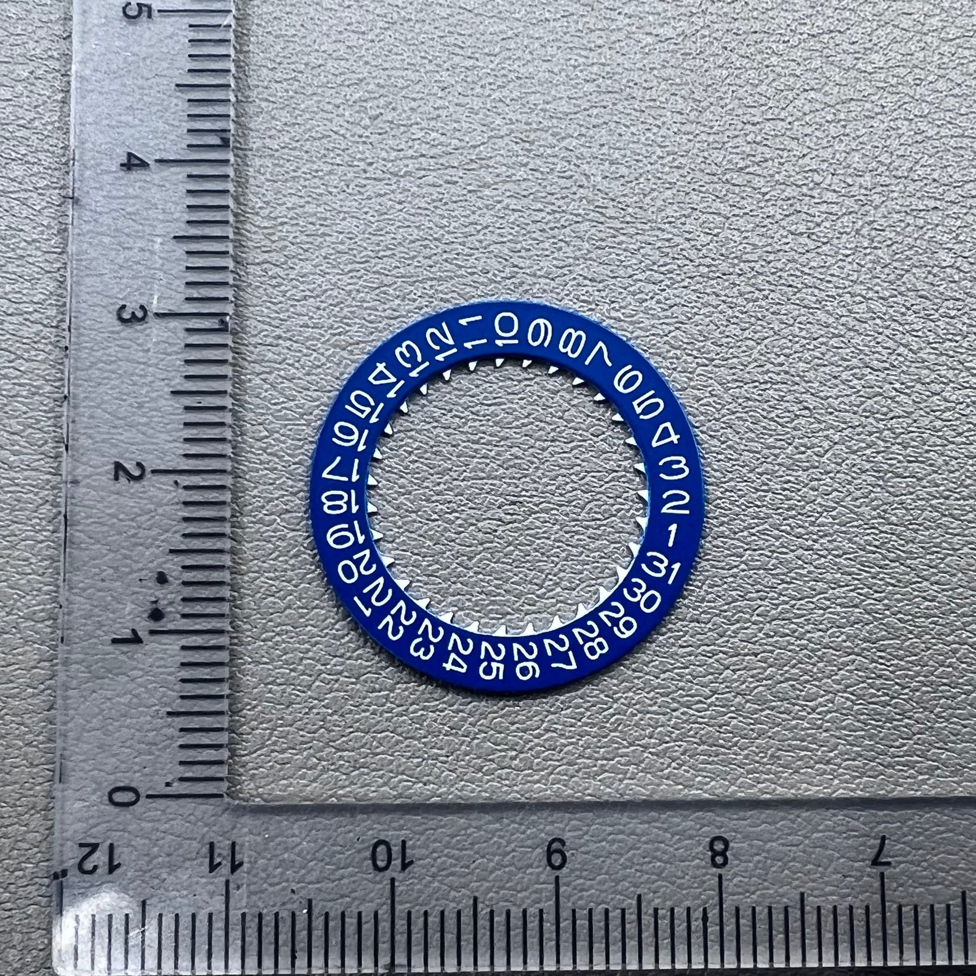 White font blue date disk wheel for NH36 NH35 watch movement, date at 3 o'clock, Crown@3.8 accessory.