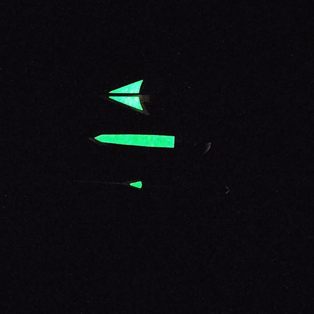 Green luminous watch hands for NH35/NH36 movement, high-quality glow pointers.