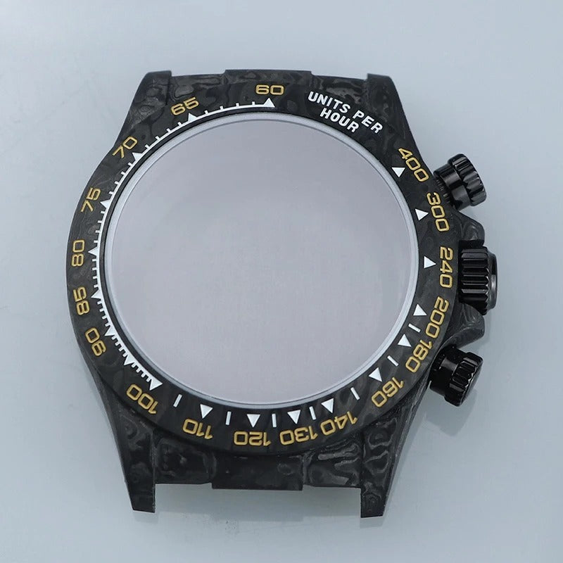 4130 Carbon Fiber Watch Case 38mm Carbon Fiber Colorful Bezel Sapphire Glass