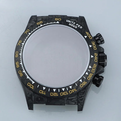 4130 Carbon Fiber Watch Case 38mm Carbon Fiber Colorful Bezel Sapphire Glass