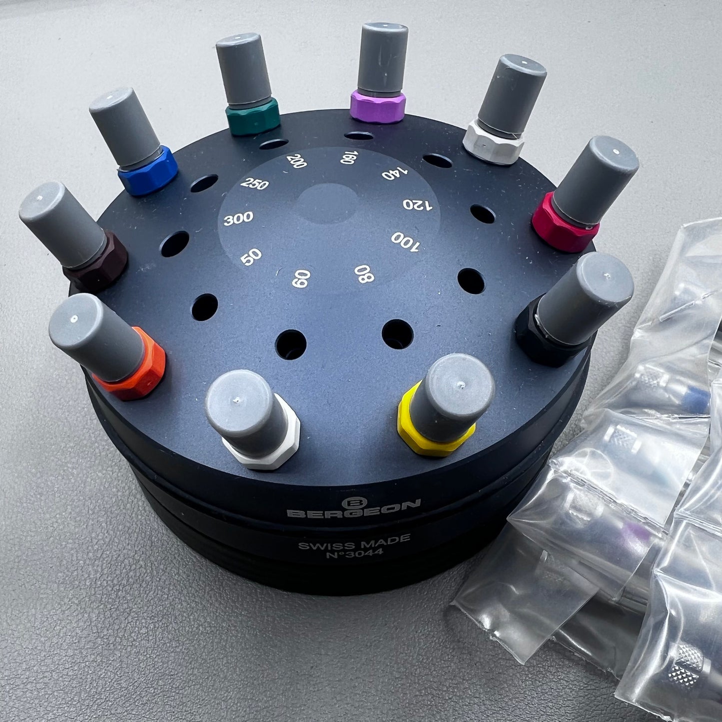 Swiss Bergeon 3044-A watch screwdrivers set with rotating stand for precision watch repair tools