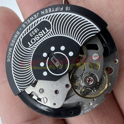 1853 ETA C01.211 chronograph watch with black dial, mechanical movement, durable precision accessory