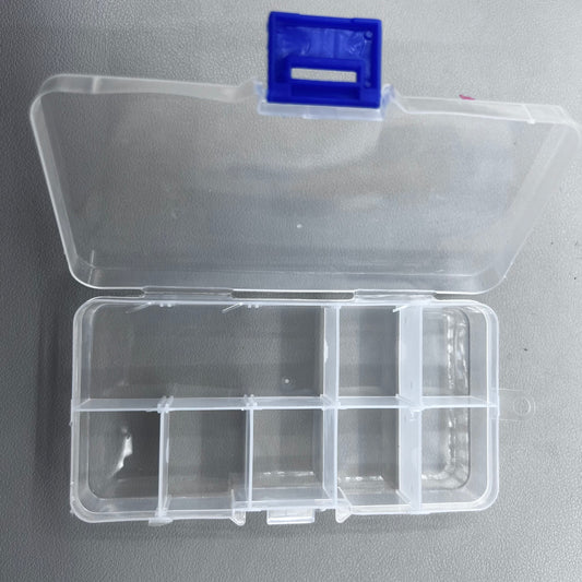 Set of 5 transparent rectangular plastic boxes, ideal for organizing watch parts securely.