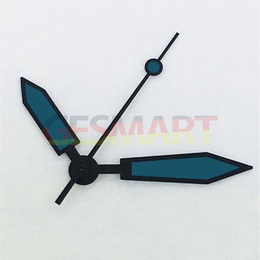 Blue luminous polished black trim watch hands, compatible with ETA2836/2846/2824/2846 movements.