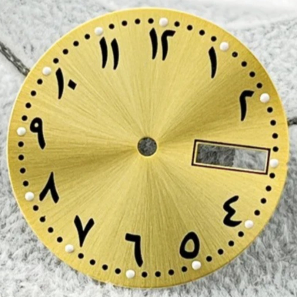 Yellow Modified 28.5mm Arabic Font Watch Dial Green Lume for NH36/4R36/7S26