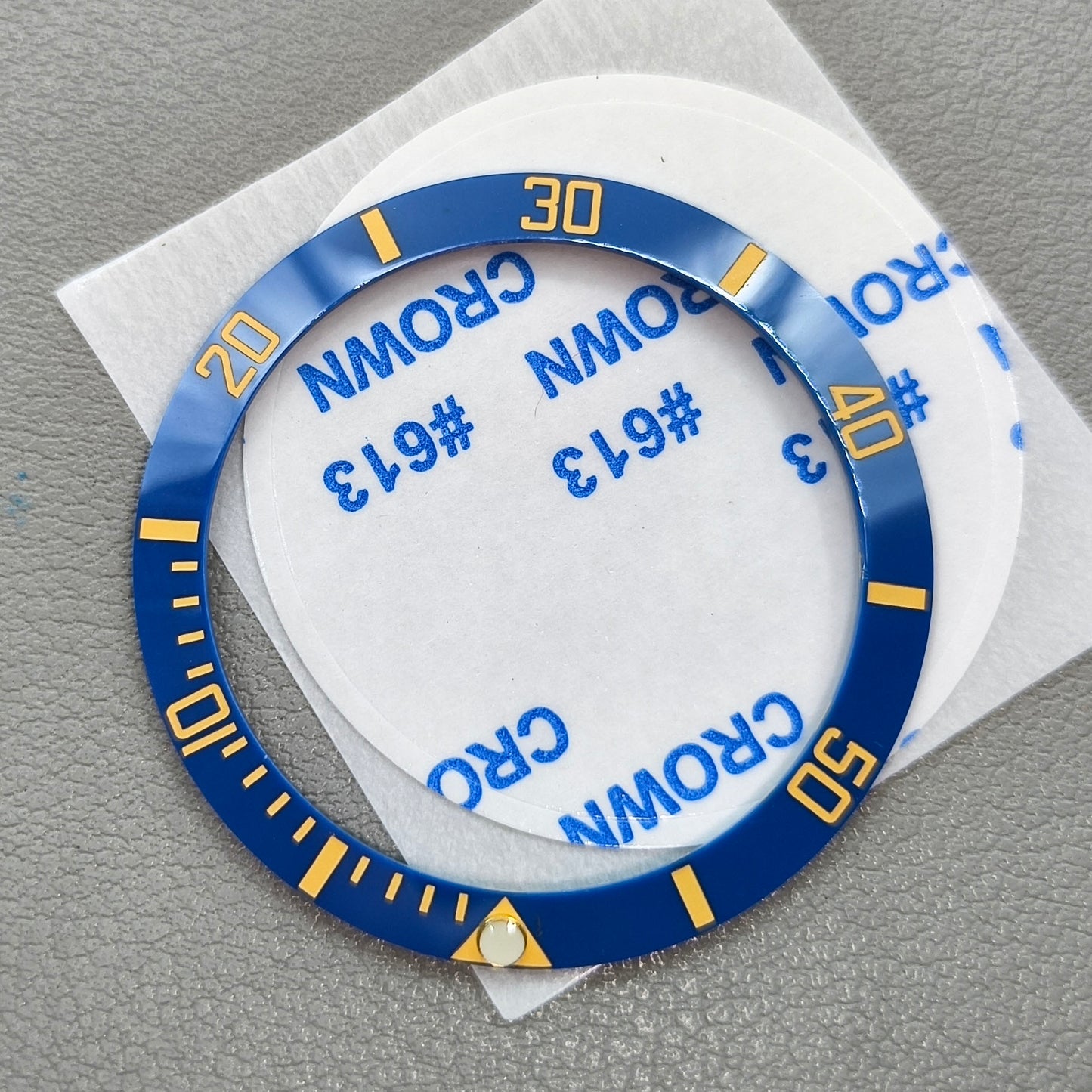 38mm Blue GMT Golden Font Ceramic Watch Bezel for 40mm Watch Case