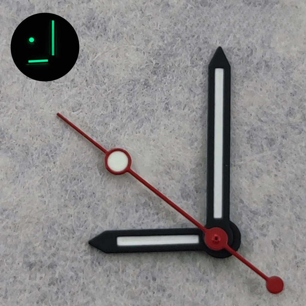 Silver/Black  Watch Hands For NH34 NH35 NH36 NH38 7S26 4R35 4R36 Green Luminous