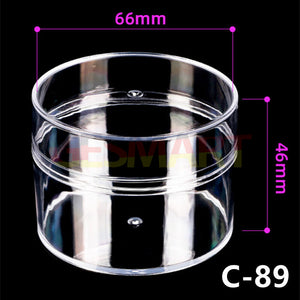 10pcs 66x46mm Round Transparent PS Toolbox Container Storage Case Lid&Base Box