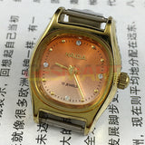 24mm HAIDA Manual Mechanical Lady Watch Golden Nail 17 Jews Gradient Orange Dial