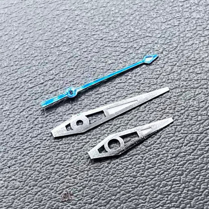 2 Sets Lume Blue Second Silver Trim Big Arrow Watch Hands for NH35 36 NH38 NH72 NH70