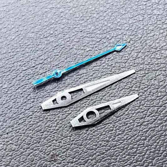 2 Sets Lume Blue Second Silver Trim Big Arrow Watch Hands for NH35 36 NH38 NH72 NH70