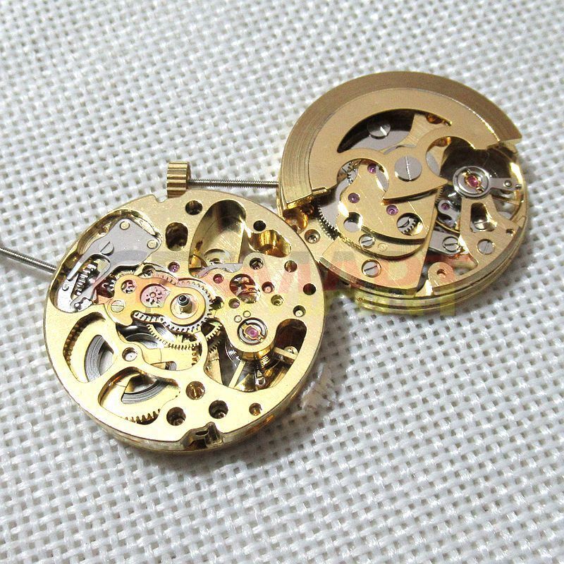 Hollow golden 26.5mm DANDONG 7120 automatic mechanical watch movement for precise and reliable timekeeping.