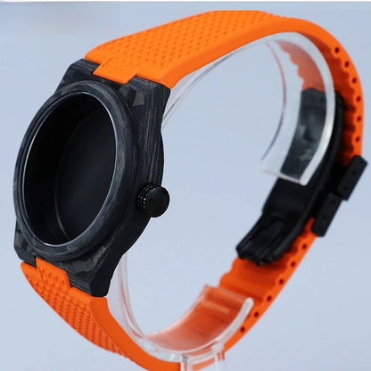 Carbon fiber Case For TISSOTMod 40mm Watch PRX Luxury Waterproof FKM Strap NH35