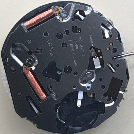 Hattori VR32 Japan quartz chronograph watch movement for precise timekeeping and durability.