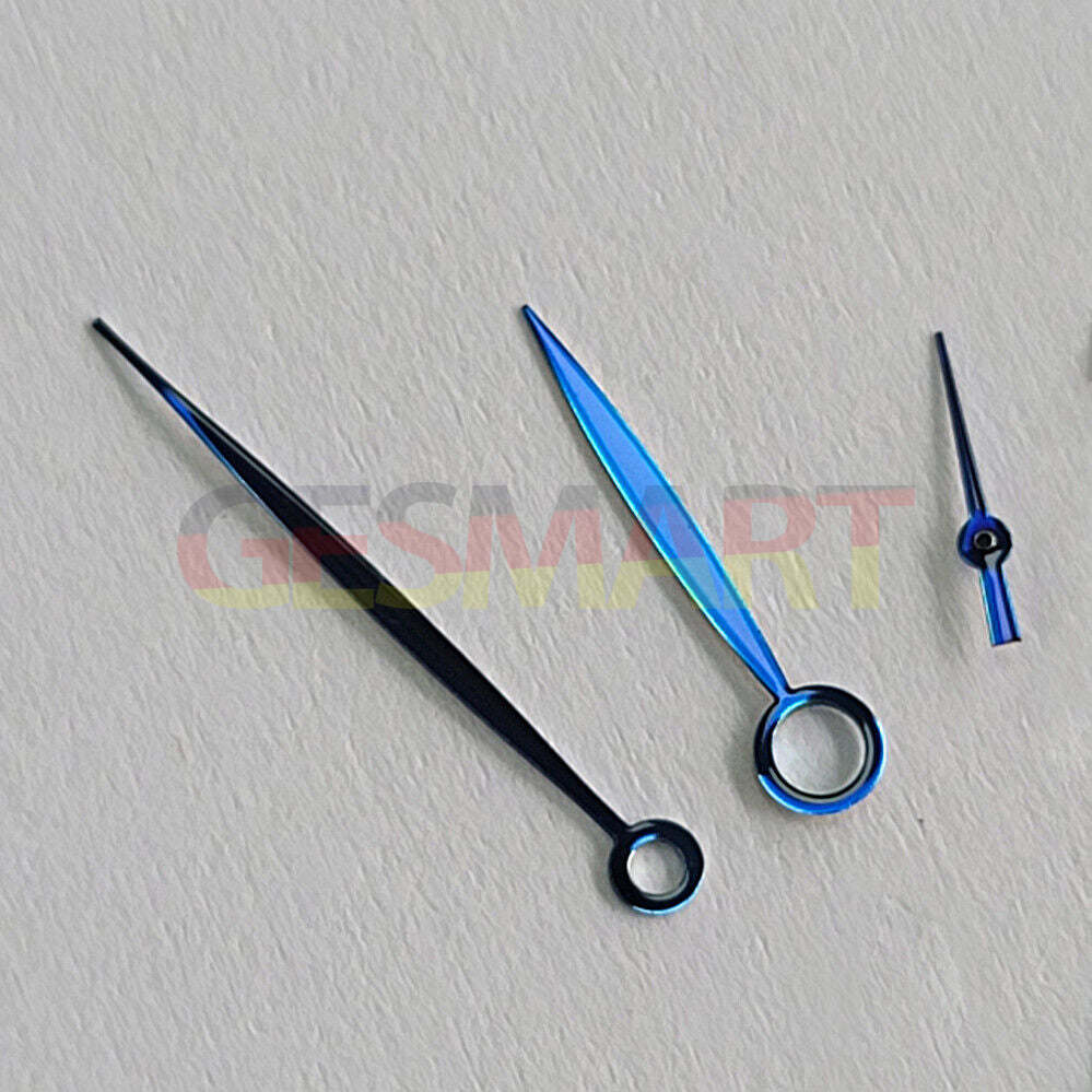 Blue and silver NO Lume watch hands for ST3600/ST3620 ETA6497/6498 vintage watch movements.