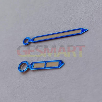 Blue-trimmed strong green lume watch hands compatible with Seagull ST3600/ST3621 and ETA 6497/6498 models