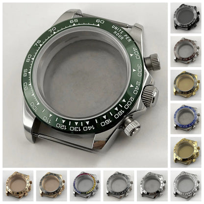Daytona 40mm Mens Watch Steel Case for Daytona VK63 VK64 Case Fits 20mm Strap