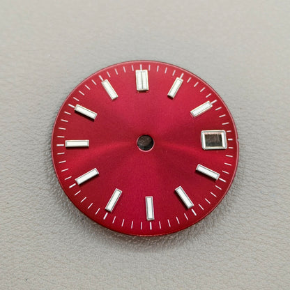 Green Lume Dark Red 29mm No Logo Watch Dial For NH34 NH35 NH36 Movement