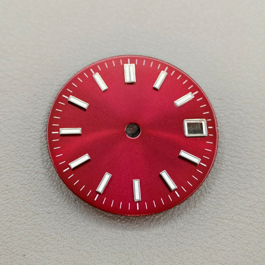 Green Lume Dark Red 29mm No Logo Watch Dial For NH34 NH35 NH36 Movement