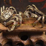 Solid Copper Hairy Crabs Trinket Hand Carved Bronze Model Figurines