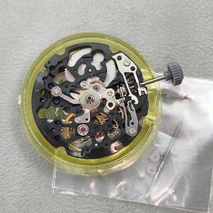 Japan Miyota Black+Silver Hollow 8N24 Automatic Mechanical Movement