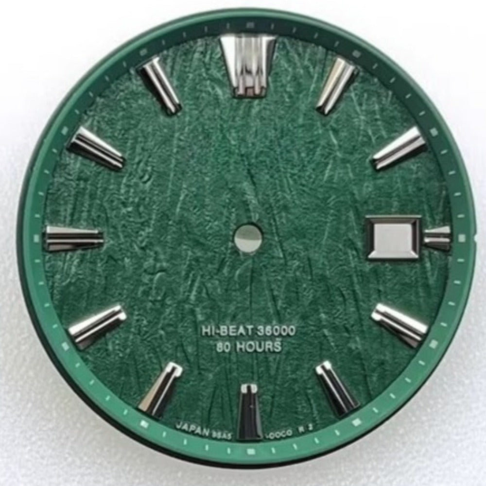 Green Ice Vein GS 33.5mm watch dial for NH35 movement, stylish and durable accessory.