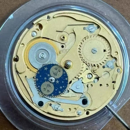 Swiss Made ETA255.483 quartz watch movement with moon phase and small second at 6 by ETA