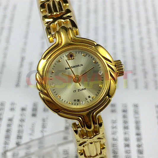 Baoshihua 22mm lady manual mechanical watch with 17 jewels and imitation diamond accents.