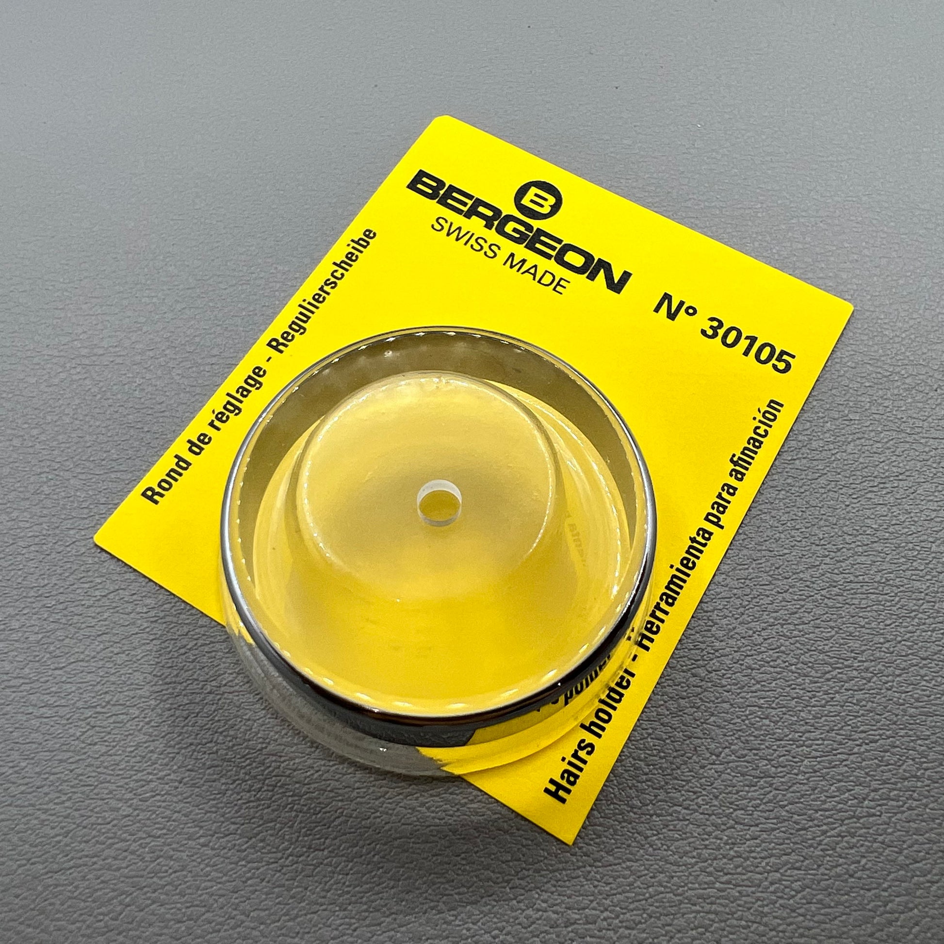 Swiss Bergeon 30105 hairspring holder, 3.50mm center hole, precision tool for watch repair