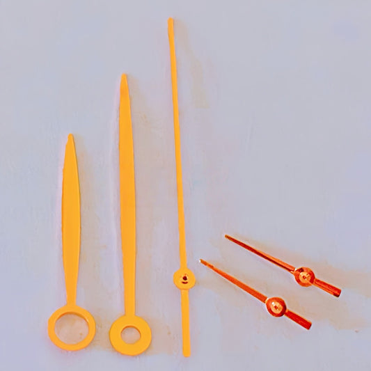 Rose gold 16.8mm leaf shape watch hands by ETA, fits ETA/Dandong 7750 movement models.