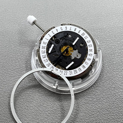 Swiss ISA 8172 quartz watch movement replacement with date at 6 o'clock, precise timekeeping by Swiss ISA.