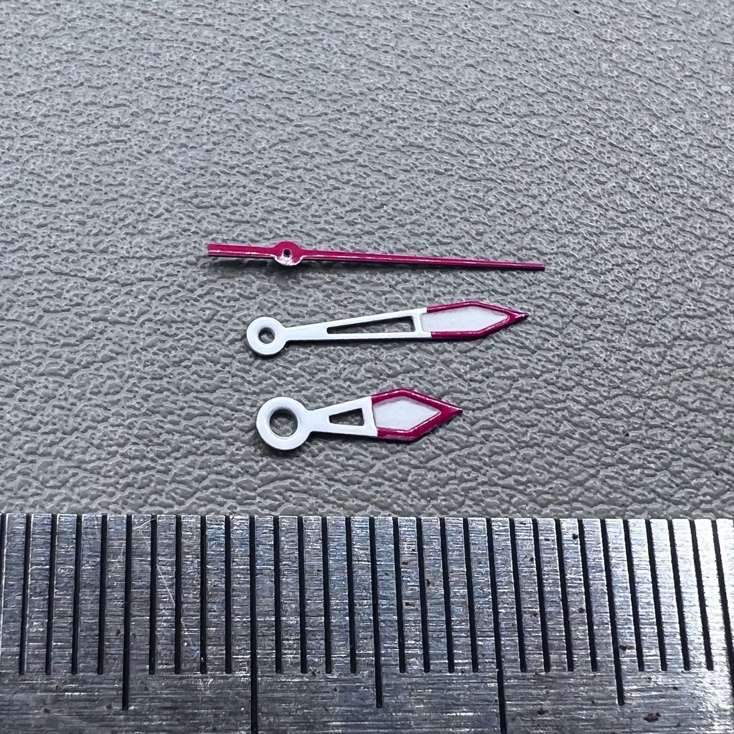 2 Sets White+Red Trim Green Lume Watch Hands for Ronda 515 Movement