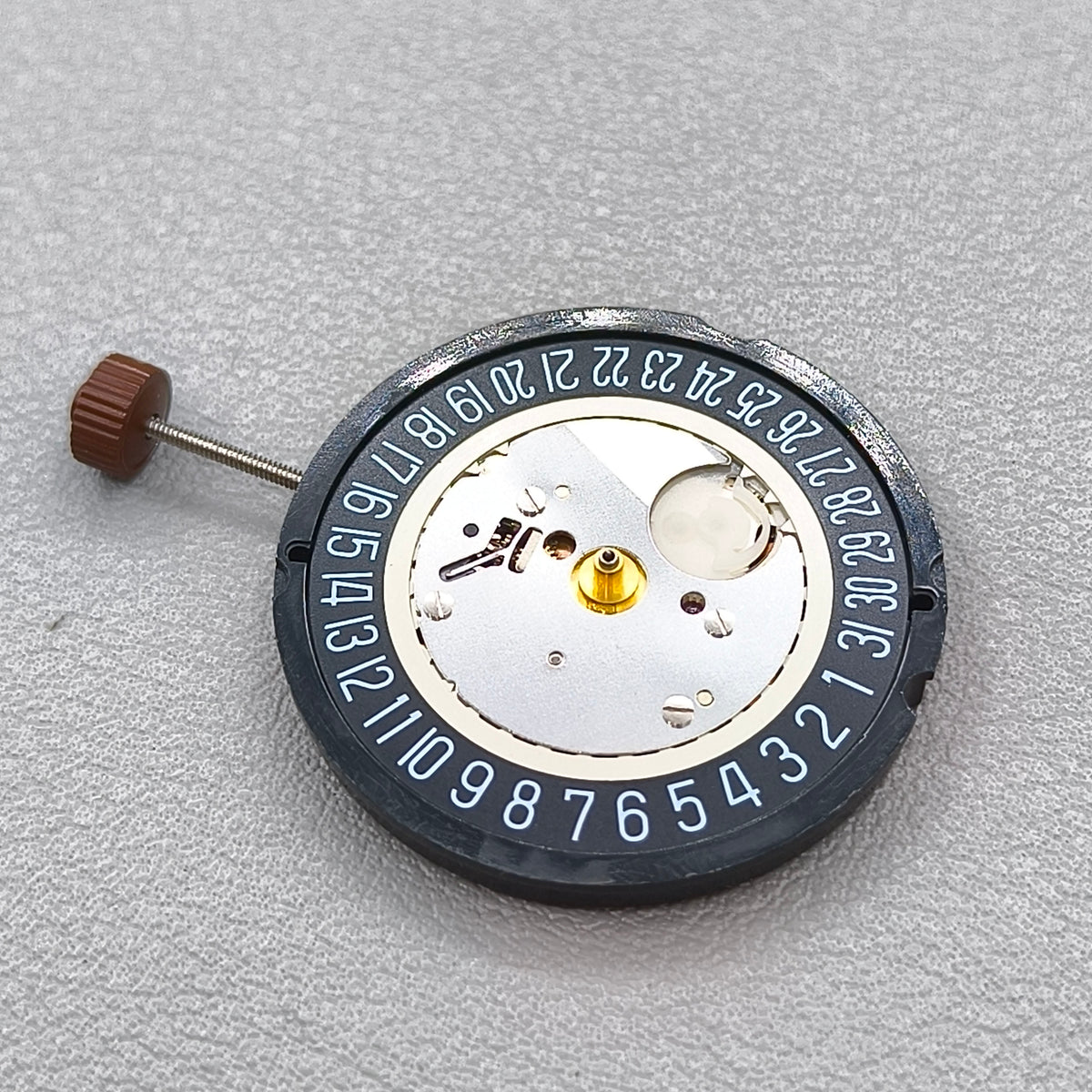 Swiss Ronda 515 Quartz Movement 3 Hands Black Disk Single Calendar@6