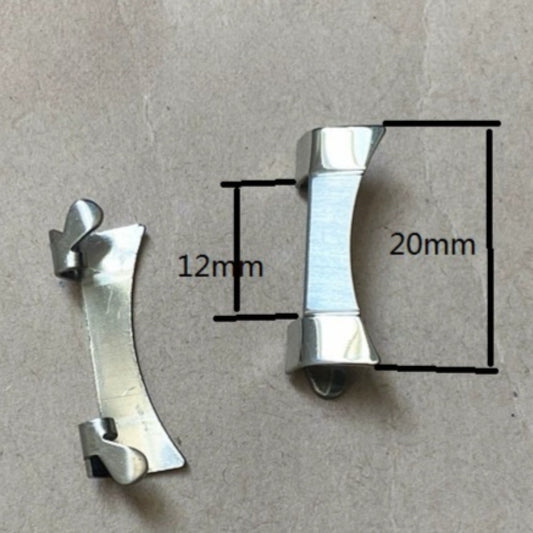 12x20mm Silver Steel Curved End Links Spring Bars Bracelet Watch Band Strap#359