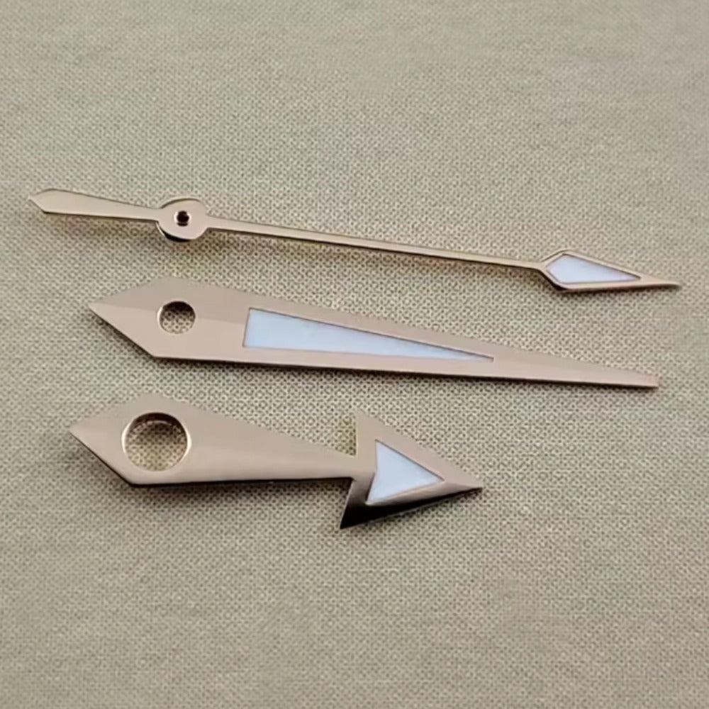 Rose Golden Trim 10X12X12.5mm Green Lume Watch Hands Fit for NH35 NH36 PT5000