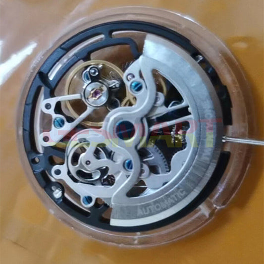 Montre squelette mécanique automatique Seagull TY2809 noire fabriquée en Chine