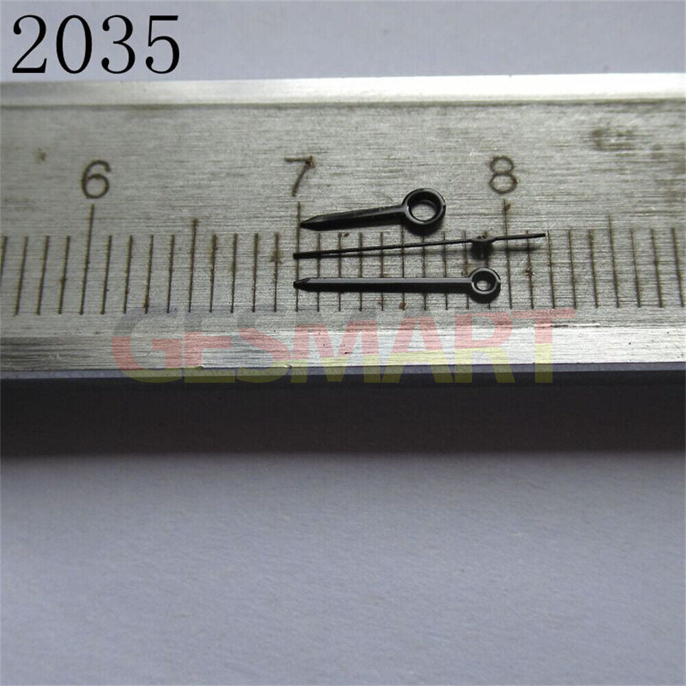 No Lume black polished watch hands set for Miyota 2035, 2115, 2105, 2305 movements, sleek style