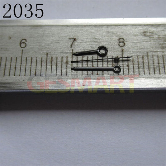 No Lume black polished watch hands set for Miyota 2035, 2115, 2105, 2305 movements, sleek style