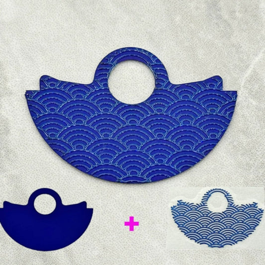 Navy Blue Background Light Blue Wave Up Slice Rotor Oscillating Weight for NH35